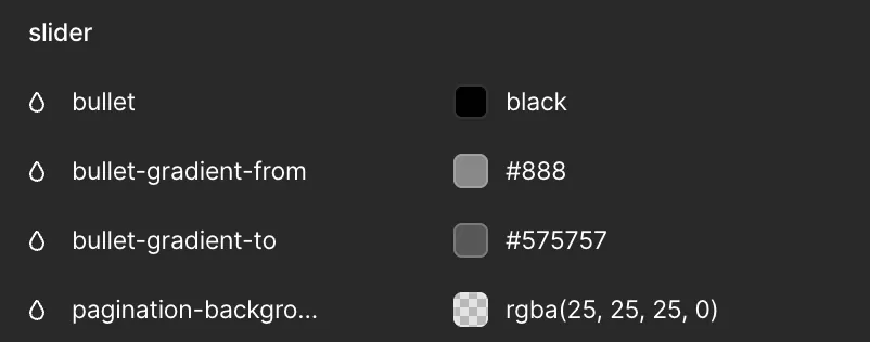 A black screen with a slider that says Bullet Gradient.